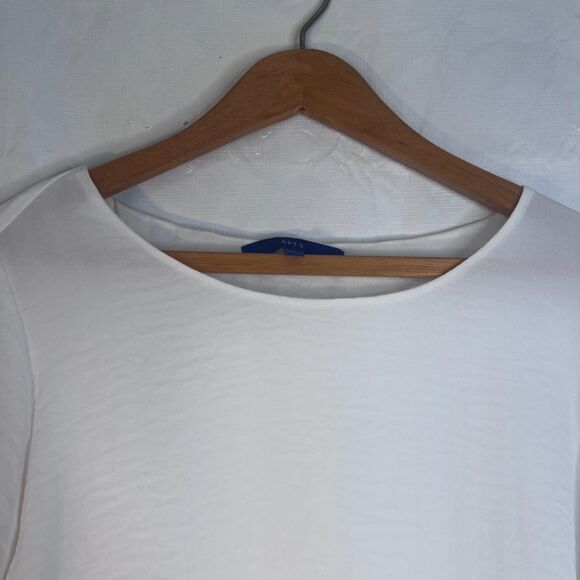 Apt 9 Satiny Flowy Blouse White Size XL Neutral Basic Minimalist Office Work - Picture 3 of 10